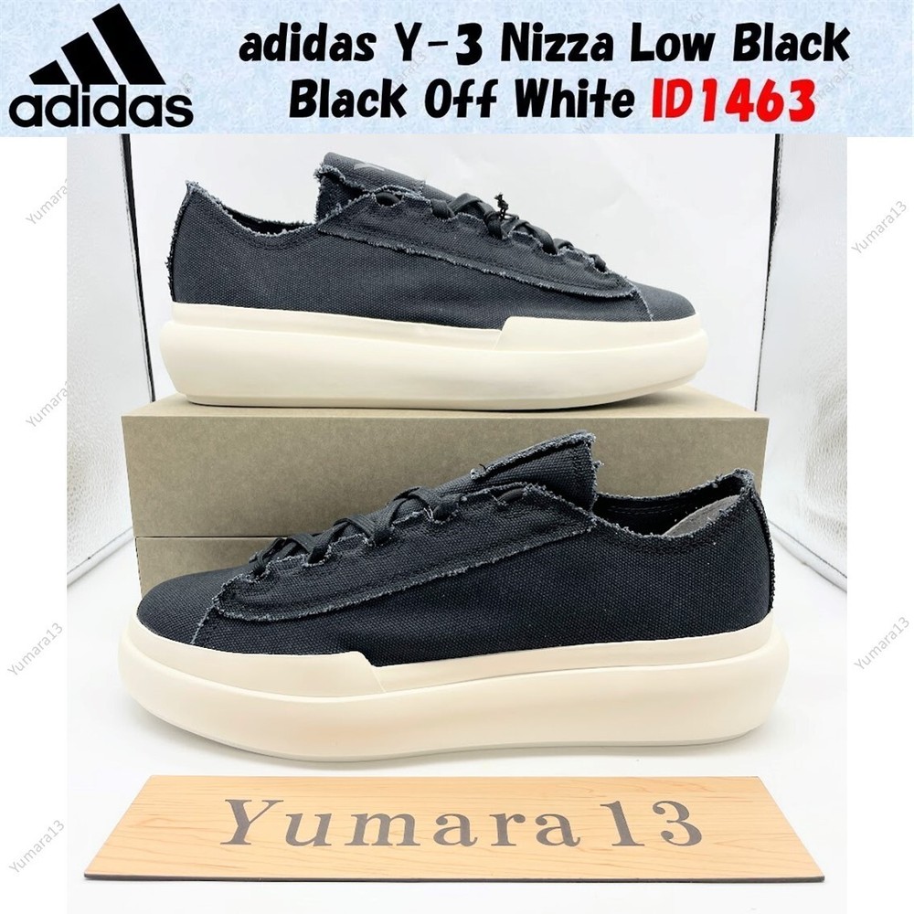 adidas Y-3 Nizza Low Black Black Off White ID1463 Men's Size