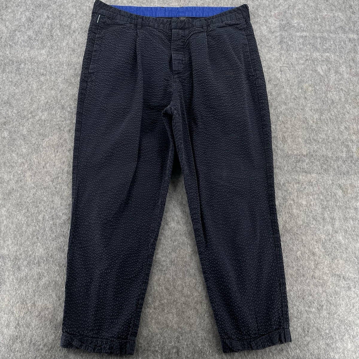 Armani Exchange Mens Navy Blue Textured Trouser Pants Size 36 | eBay display picture 1