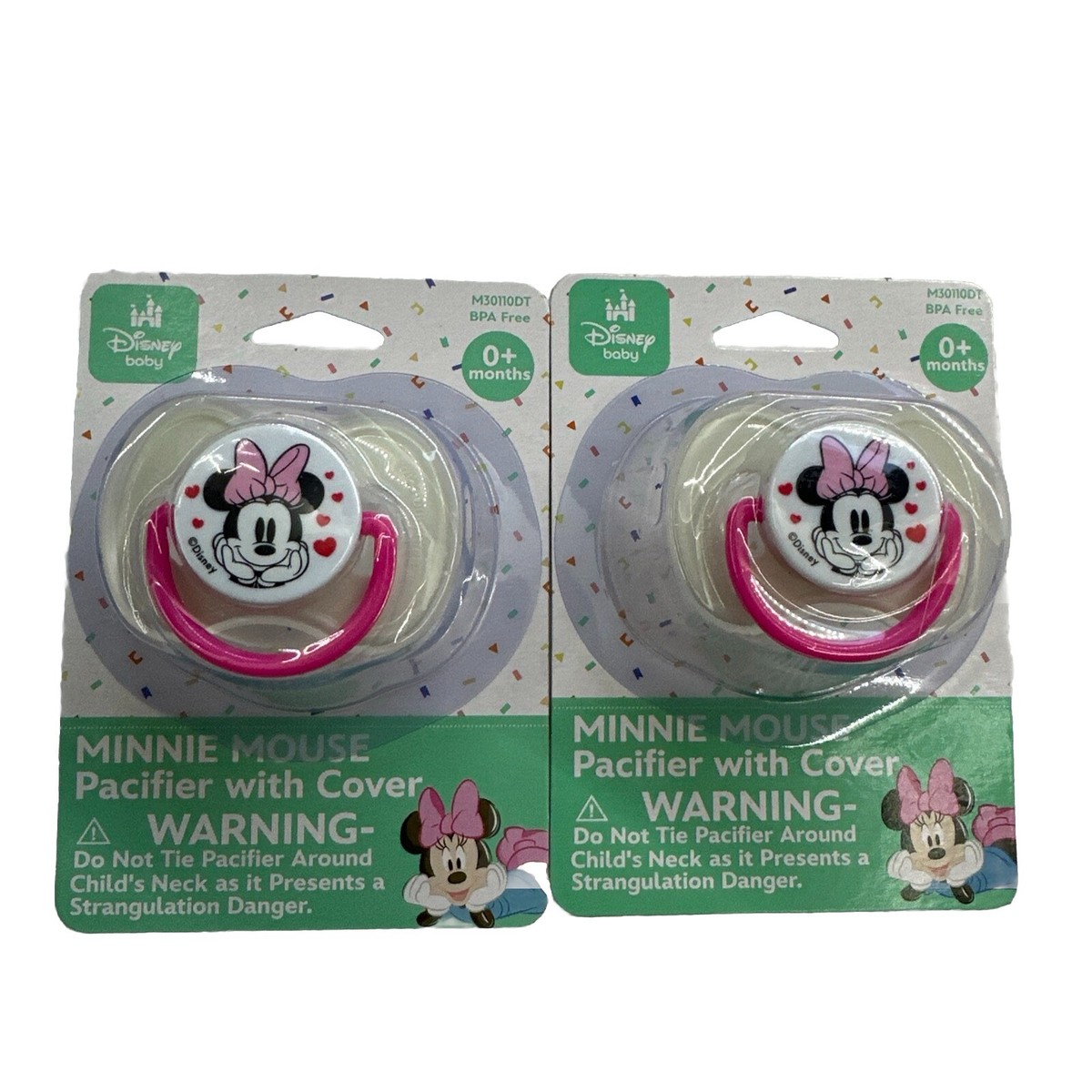 Disney Baby Minnie Mouse Pacifier With Cover Set 0+ months NEW