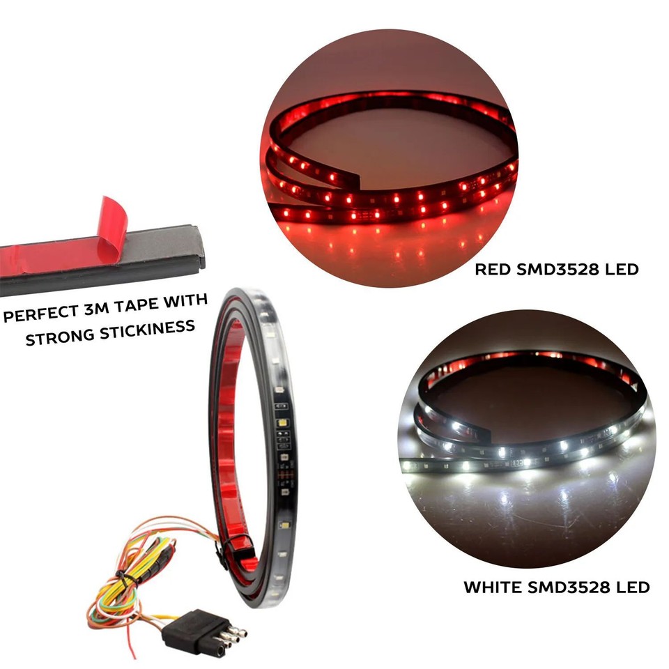 Tailgate Light Strip 60-Inch LED Tailgate Light Bar With 90 LEDs - Brake, Reverse &amp; Turn Signals For Chevy Ford Dodge Trucks &amp; SUVs Sequential Tailgate Light Bar