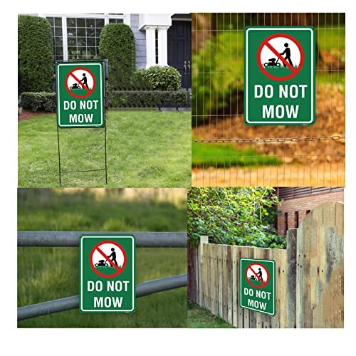 2pack 10 X 14 Inch Do Not Mow Sign For Yard Durable Aluminum Sign Uv