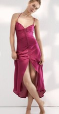 Free People Women's babydoll Pink Nothing Better Midi Slip dress size M A006825