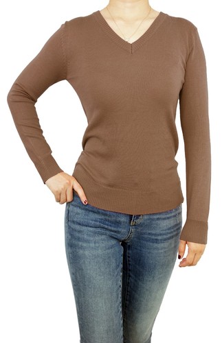 Women Pullover Soft Knit V-Neck Fitted or Loose Casual Cute Sweater USA STOCK - Picture 5 of 43