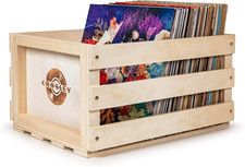 AC1004A-NA Record Storage Crate Holds up to 75 Albums, Natural