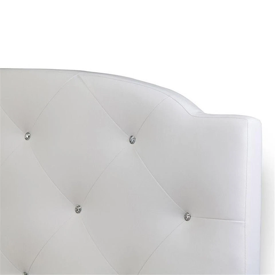 Cama plataforma completa estofada Canterbury branca - Imagem 2 de 3