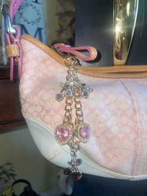 coach vintage Y2K pink signature hobo shoulder bag with wallet set