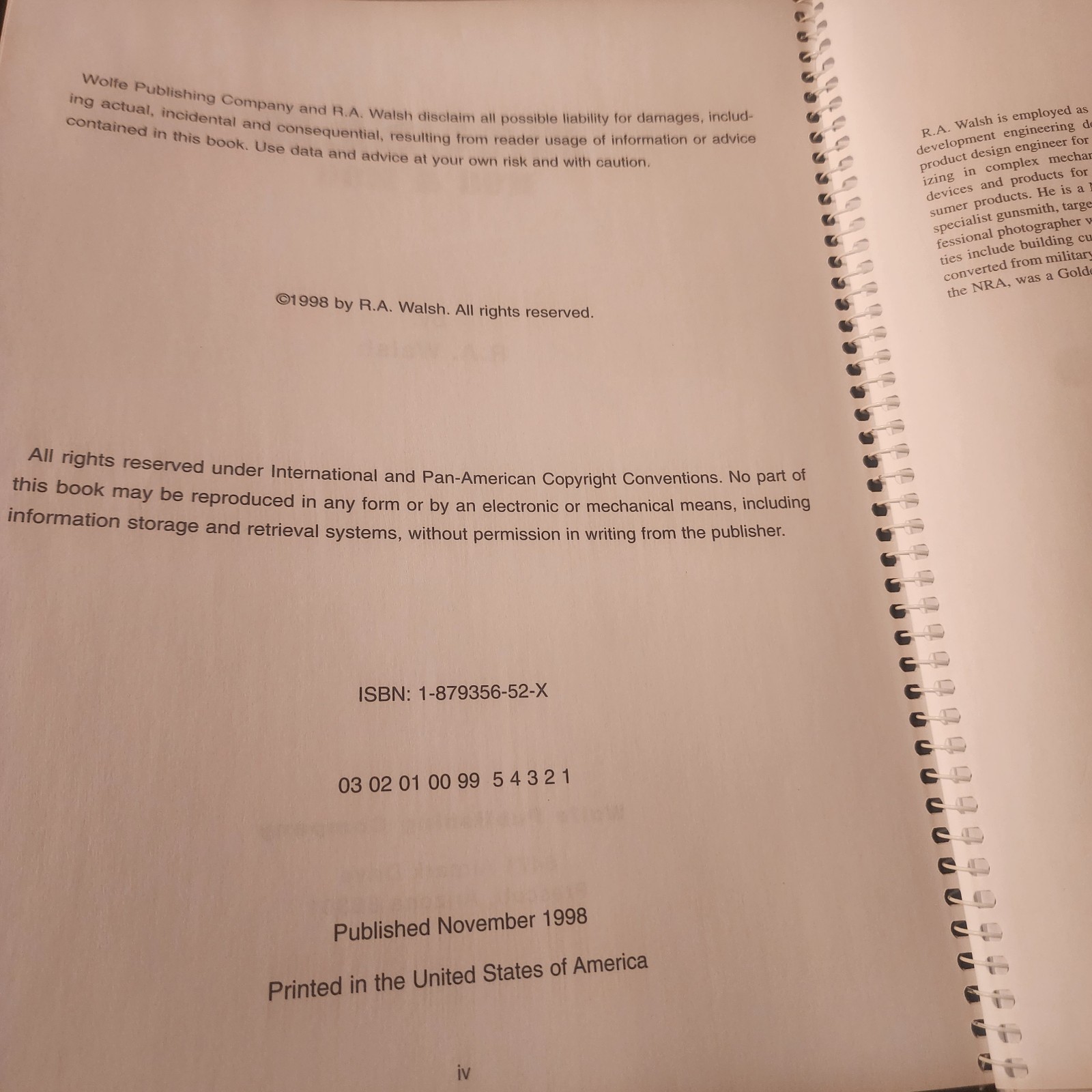 Mauser M98 & M96 How to Build Your Favorite Custom Rifle Spiral-bound R.A. Walsh