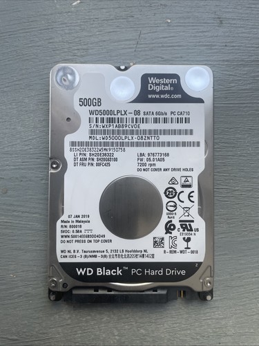 Western Digital WD Black 500 GB 2.5 Zoll SATA HDD 7200rpm Interne Festplatte