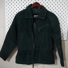 Outbrook Womens Jacket Genuine Leather Green Suede Moto Biker M Medium