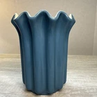 RED WING pottery 1169 PLANTER ruffle edge BLUE GLAZE 1940s