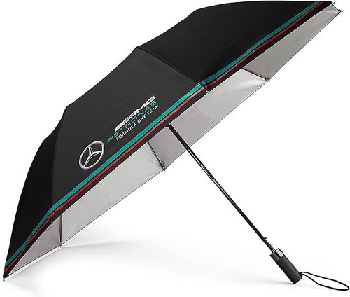 Parapluie Officiel Mercedes-Benz - Parapluie Bâton Bleu, Windproof, Diamètre 105 Cm, Longueur Fermé 86 Cm, Aluminium/polyester