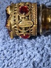 Czechoslovakia Vintage / Antique Perfume Bottle Red Jewels With Beautiful Detail — photo 3