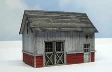 HO scale built wood model Yard Shed