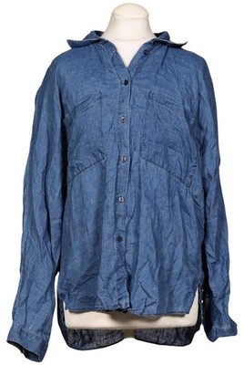 Massimo Dutti Bluse Damen Oberteil Hemd Hemdbluse Gr. S Leinen Blau #66wo2rj