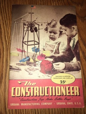 Vintage 1948 *THE CONSTRUCTIONEER* Booklet (Construction toys make better boys)