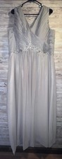 Zaxants Women’s Size 20 Sleeveless Bridesmaids Gray Dress Back Tie Good Cond