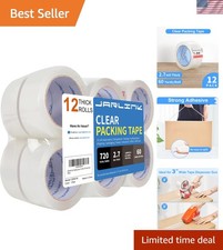 Clear Packaging Tape - 12 Rolls, 60 Yards Each, Strong Adhesive 2.7mil Thickness