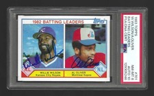 1983 Topps Willie Wilson Al Oliver Batting Leaders #701 Signed Auto PSA 8 10