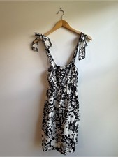 Black & White Floral Tie-Shoulder Sundress