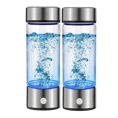 Hydrogen Water Bottle Generator 2pack, Glass Hydrogenated Water Bottles Cup, ...
