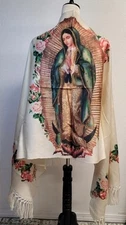 Virgen de Guadalupe Religious Rebozo,  shawl, pashmina,  scarf, chal