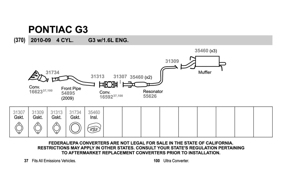 For Toyota Tacoma 05-15 Exhaust Pipe Flange Gasket Metal Mesh & Thermal - Imagem 4 de 4