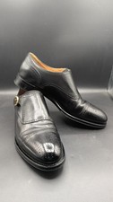 Gucci Italy Goodyear GG Men Leather Black cap toe slip on Monk Strap-buckle 11US