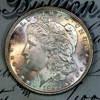 1893 P SUPERB GEM BU MS MORGAN SILVER DOLLAR FROM ORIGINAL COLLECTION