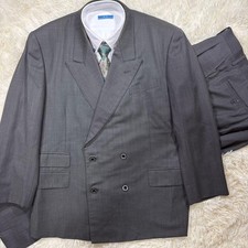 vintage Yves Saint Laurent double suit setup gray YSL