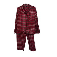 Charter Club Intimates Womens Winter 2-Pce Button Down Flannel Pajama Set Size S