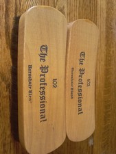 Vintage "The Professional" 102 Shoe Shine Brush Pair - Horsehair Blend Wood