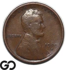 1909-S VDB Lincoln Cent Wheat Penny, Collector Favorite Choice FINE++ Key Date