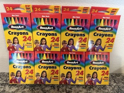 Lot of (8) Eight Boxes of Vintage 2003 RoseArt Branded 24 Box Of Crayons NEW!