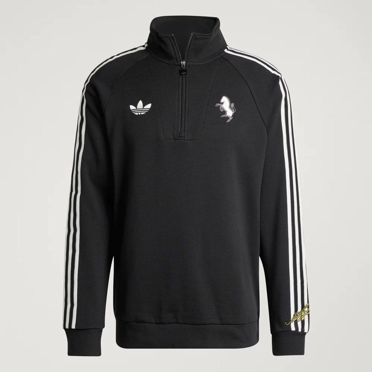 adidas Mens Juventus FC Originals Comfort Half Zip Top Black | eBay