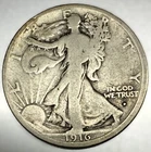 1916-D Obverse Mintmark Walking Liberty Half Dollar VG Very Good 90% Silver-4232