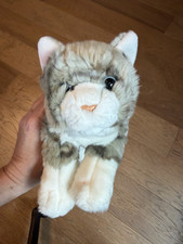 VINTAGE ANIMAL ALLEY TOYS R US GRAY AND WHITE CAT PLUSH WITH FREE SHIPPING