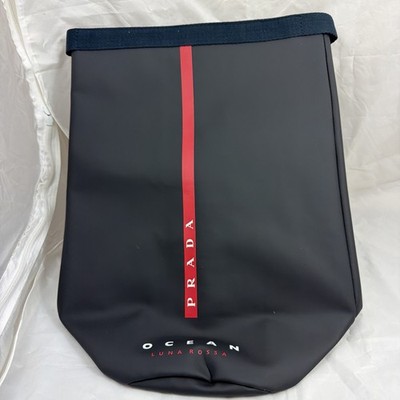 Prada Luna Rossa Ocean Red Tab Backpack Bag Unisex Navy MINT NWT