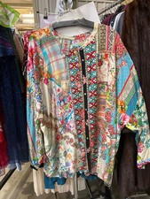 Johnny Was 100 Rayon, Resort Boxy Button Down Blouse NWT