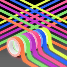 6 Rolls Neon Gaffer Cloth Tape, Fluorescent Colors Pro Gaff Tape