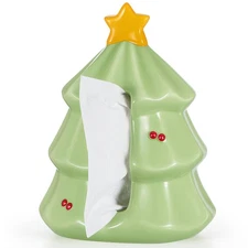 Christmas Tree Tissue Box Ceramic Tissue Holder Box Stylish Modern Christmas ...