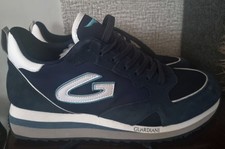 Guardiani Men's Navy Suede Trainers EU 43 Italian Luxury Sneakers Like New UK 9