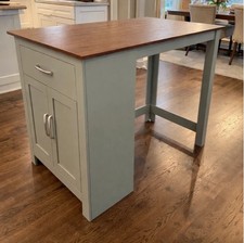 Breakfast Bar Table Tall Kitchen Island Storage Dining Rustic Coffee Cupboard