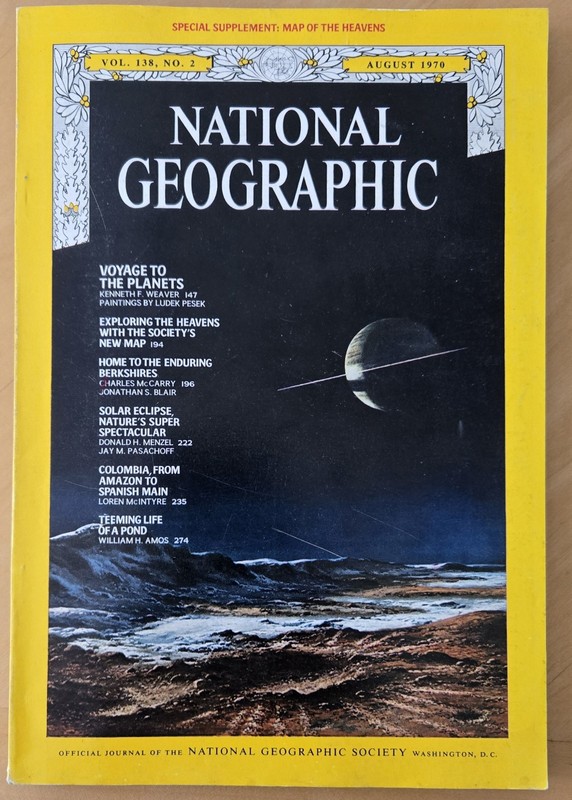 NATIONAL GEOGRAPHIC - August 1970 - Solar System, Berkshires, Colombia and more!