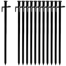 Lawei 12 Pack Tent Stakes, 12 Inch Heavy Duty Forged Steel Tent Pegs, Metal C...