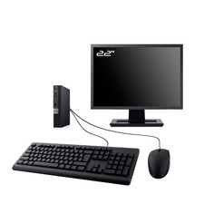 PC Dell OptiPlex 7060 Micro Ecran 22" Intel I3-8100T RAM 8Go SSD 240Go W11 Wifi