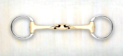 Brass & Stainless Steel Loose Ring Snaffle Bit   Double Joint French Link