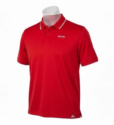 NIKE OHIO STATE BUCKEYES Mens Large Golf Polo Red OSU Dri-FIT UPF 40 NWT