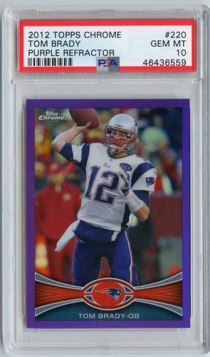 Tom Brady 2012 Topps Chrome #220 Purple Refractor #/499 PSA 10 GEM 💎 MINT
