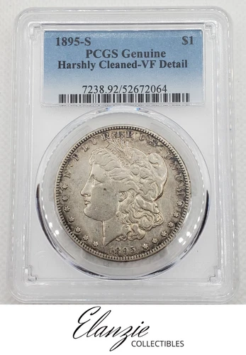 1895-S Morgan Silver Dollar Harshly Cleaned PCGS VF Detail