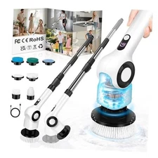 Electric Spin Scrubber, Cordless Power Shower Scrubber with 7 Scrub White
